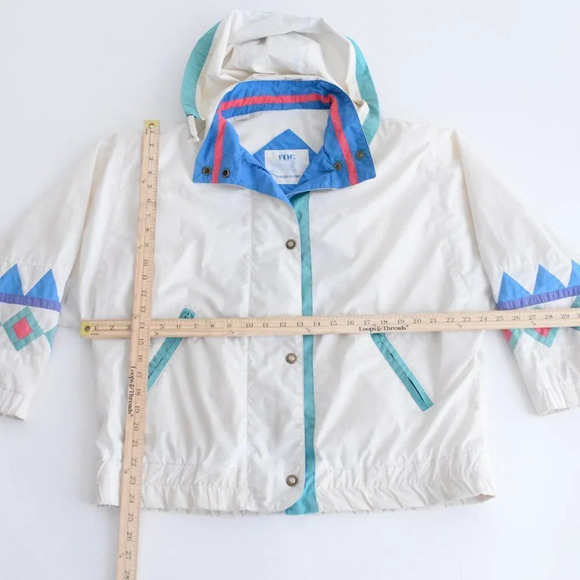 Vintage 90's London Fog White &  Blue Zip Up Light Jacket Size Medium - Picture 4 of 15